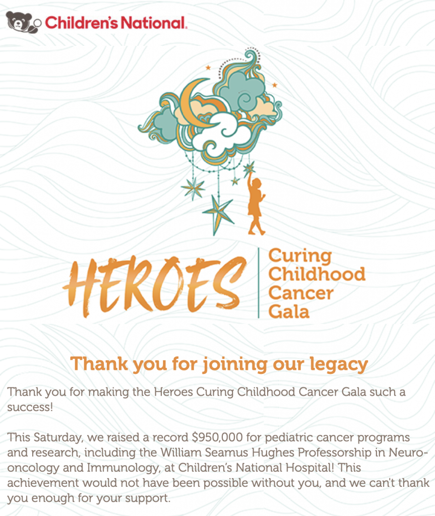 Heroes Curing Cancer Gala for Children's National Hospital